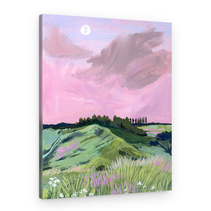 Pink Sky Over Rolling Hills – Canvas Print