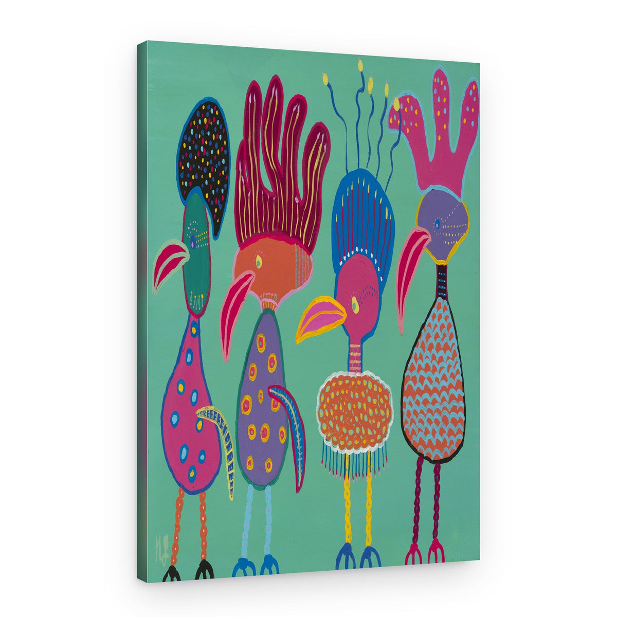 Colorful Whimsical Birds – Canvas Print