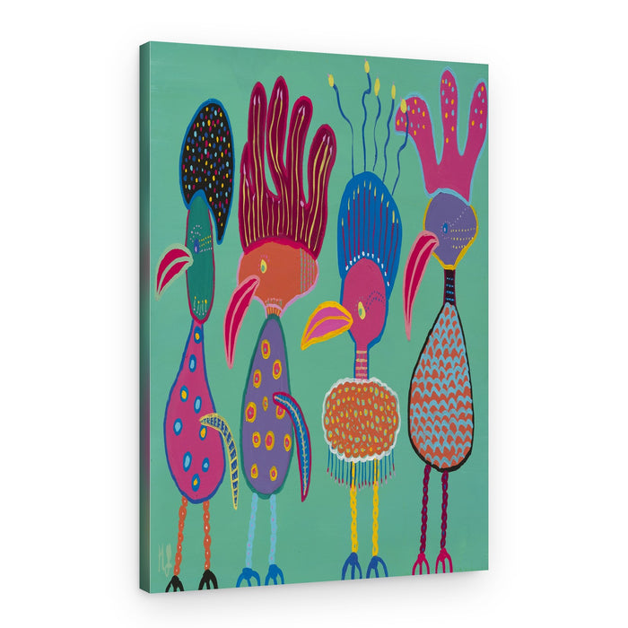 Colorful Whimsical Birds – Canvas Print