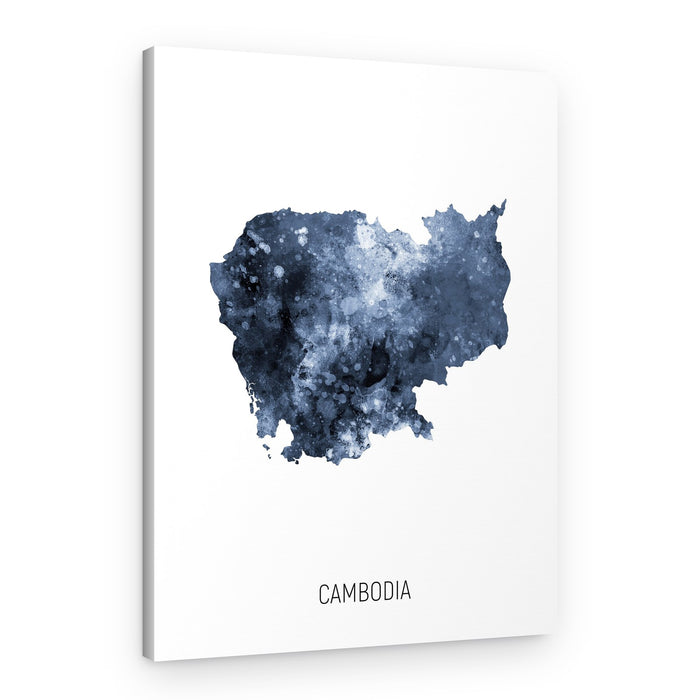 Cambodia Watercolor Map – Canvas Print
