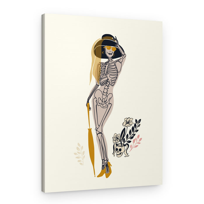 Chic Skeleton Woman – Canvas Print