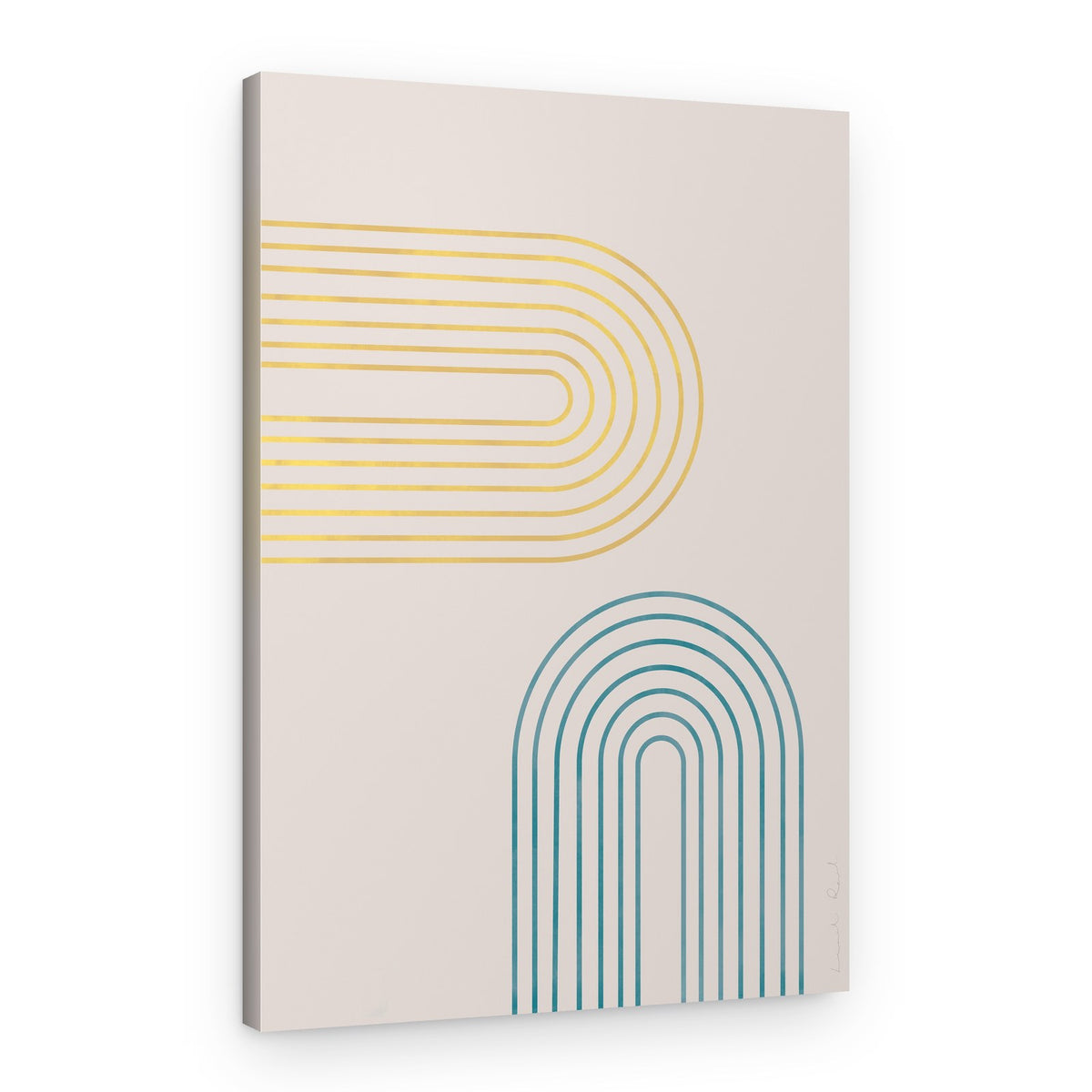 Golden Teal Arches – Canvas Print