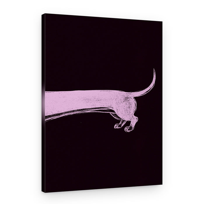 Pink Dachshund Silhouette – Canvas Print