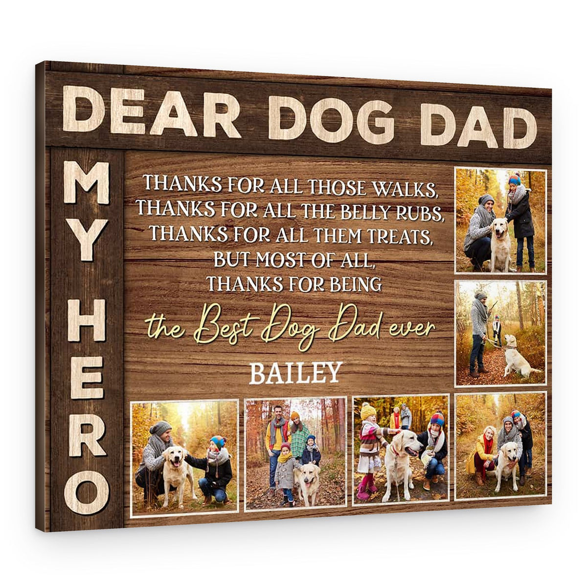 Dear Dog Dad Custom Canvas Print – Canvas Print