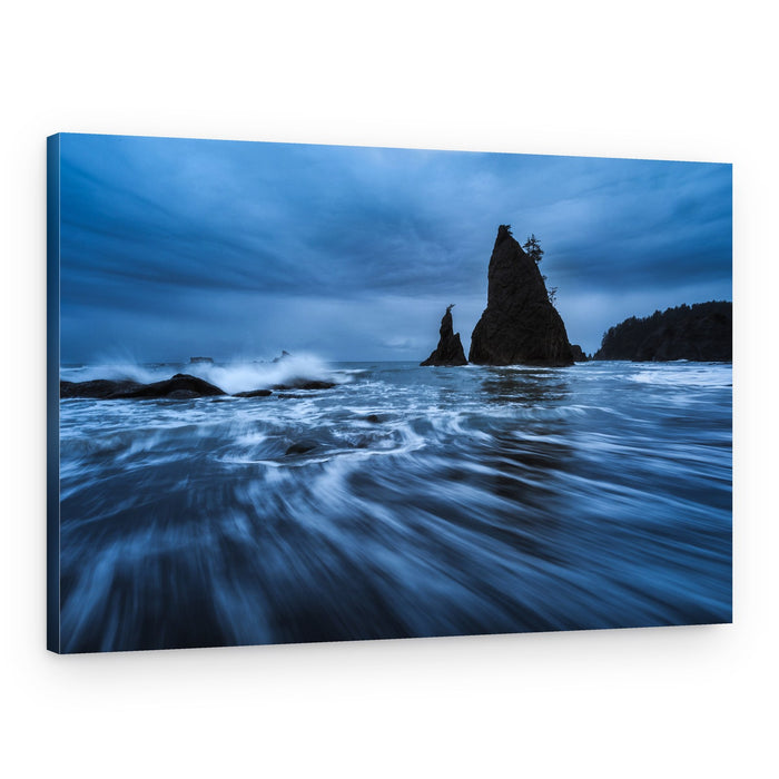 Moody Blue Sea Stacks – Canvas Print