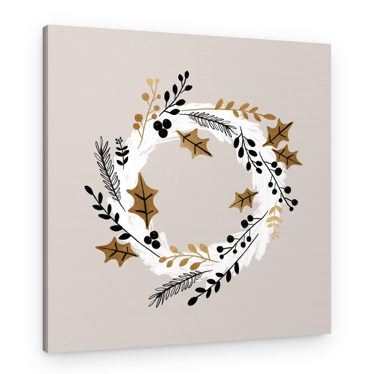 Elegant Winter Wreath – Canvas Print