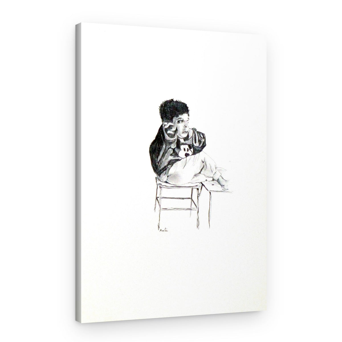 Thoughtful Child Portrait – Canvas Print