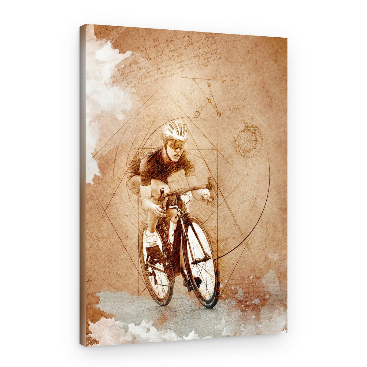 Geometric Cycling Study – Canvas Print