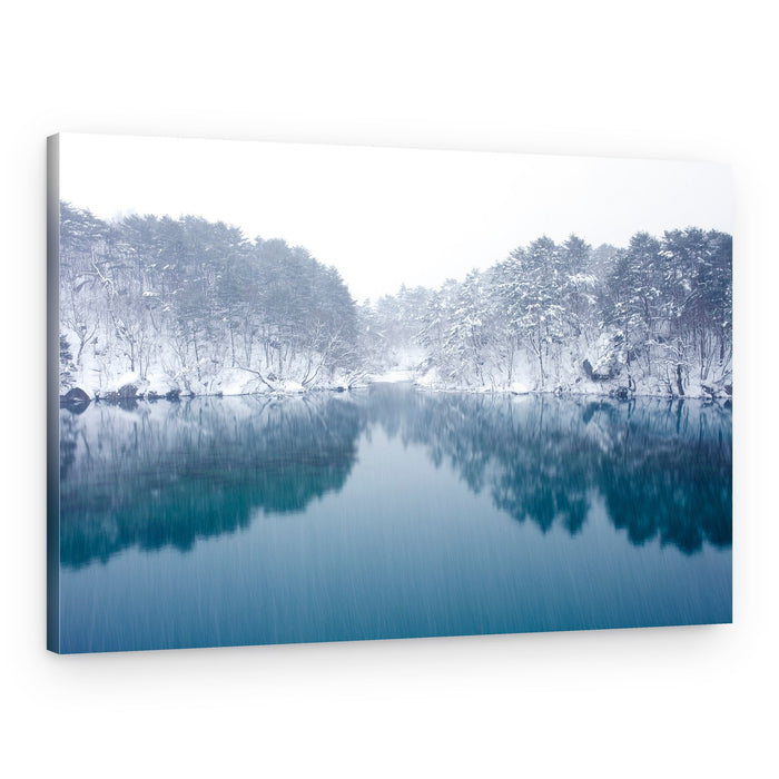 Snowy Lake Reflection – Canvas Print