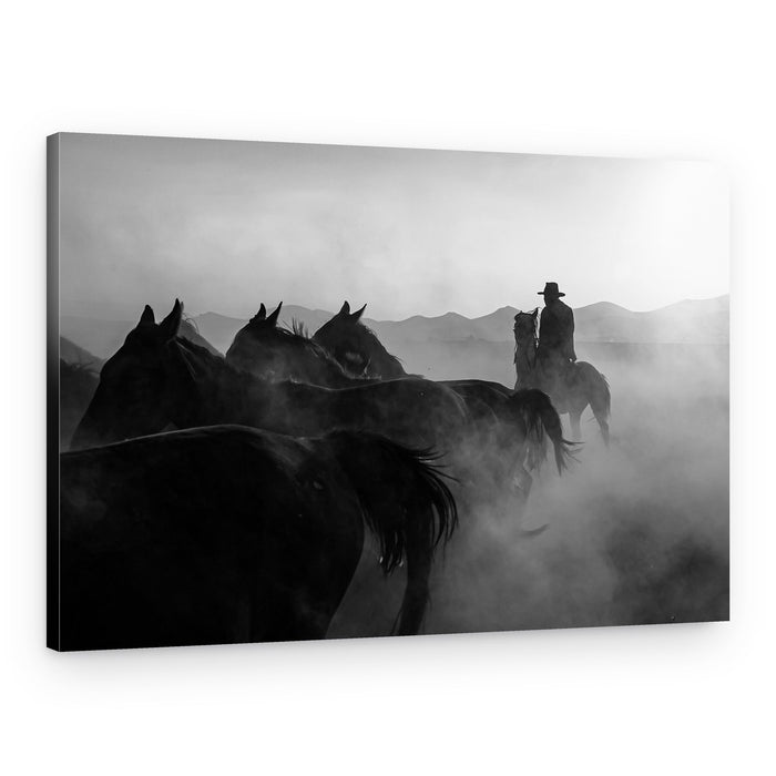 Wild Horses Western Dust – Canvas Print