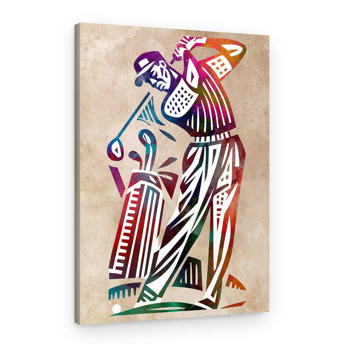 Colorful Golf Swing – Canvas Print