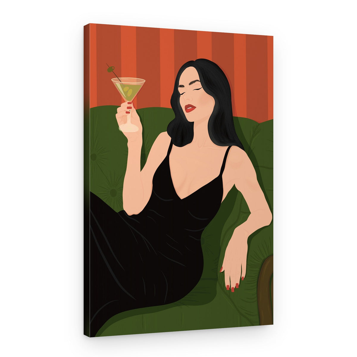 Elegant Martini Lady – Canvas Print