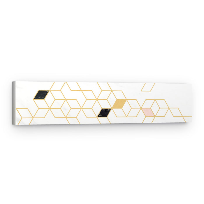 Golden Cubes Marble Pattern – Canvas Print