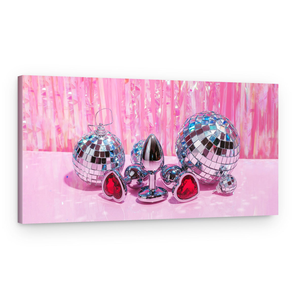 Glamorous Disco Hearts – Canvas Print