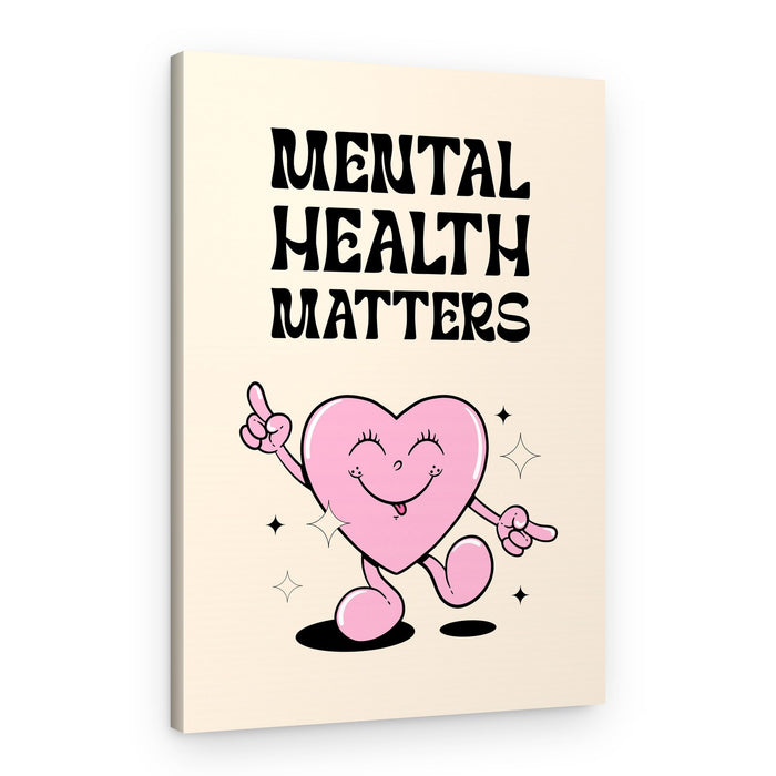 Mental Health Happy Heart – Canvas Print