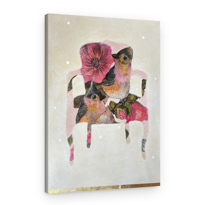 Shabby Chic Floral Birds – Canvas Print