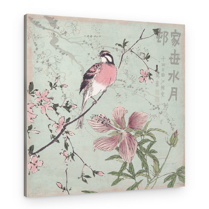 Pink Bird Cherry Blossoms – Canvas Print