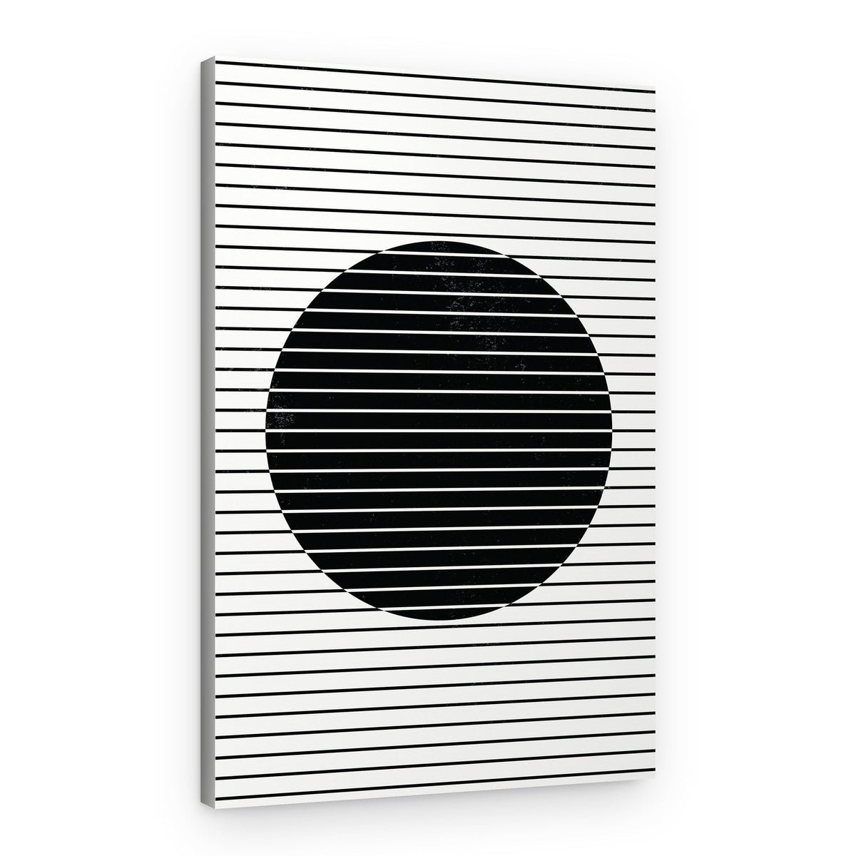 Striped Black Circle – Canvas Print