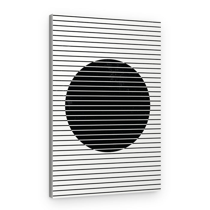 Striped Black Circle – Canvas Print