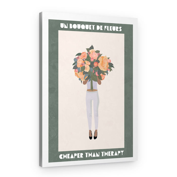Bouquet Cheaper Than Therapy – Canvas Print