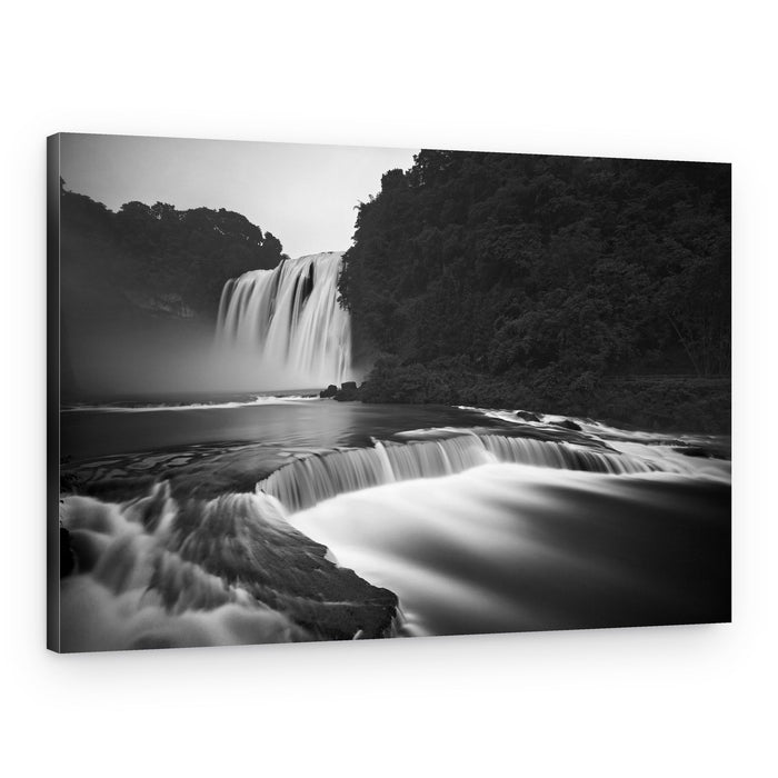 Serene Forest Waterfall – Canvas Print