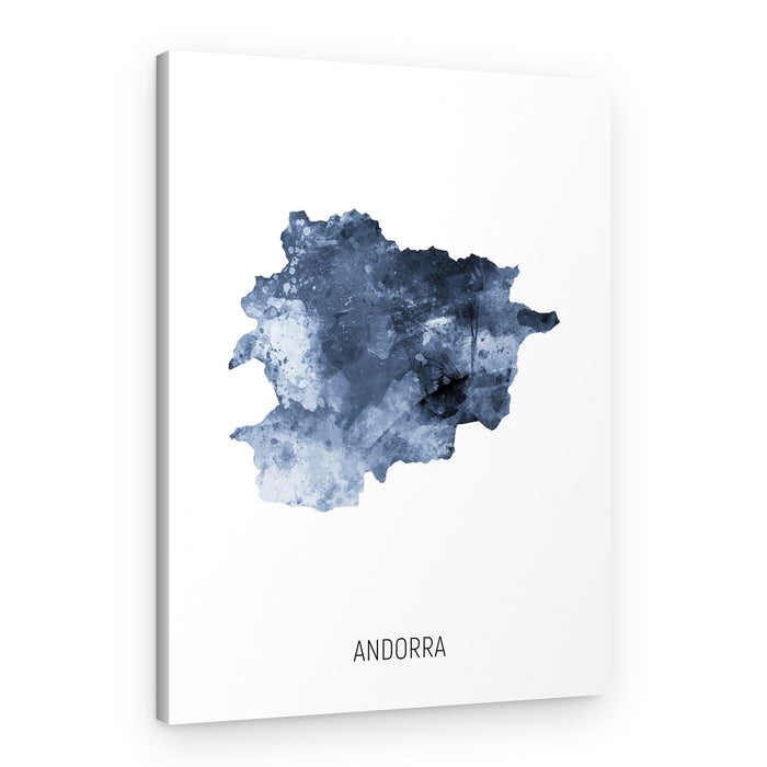 Indigo Andorra Map – Canvas Print