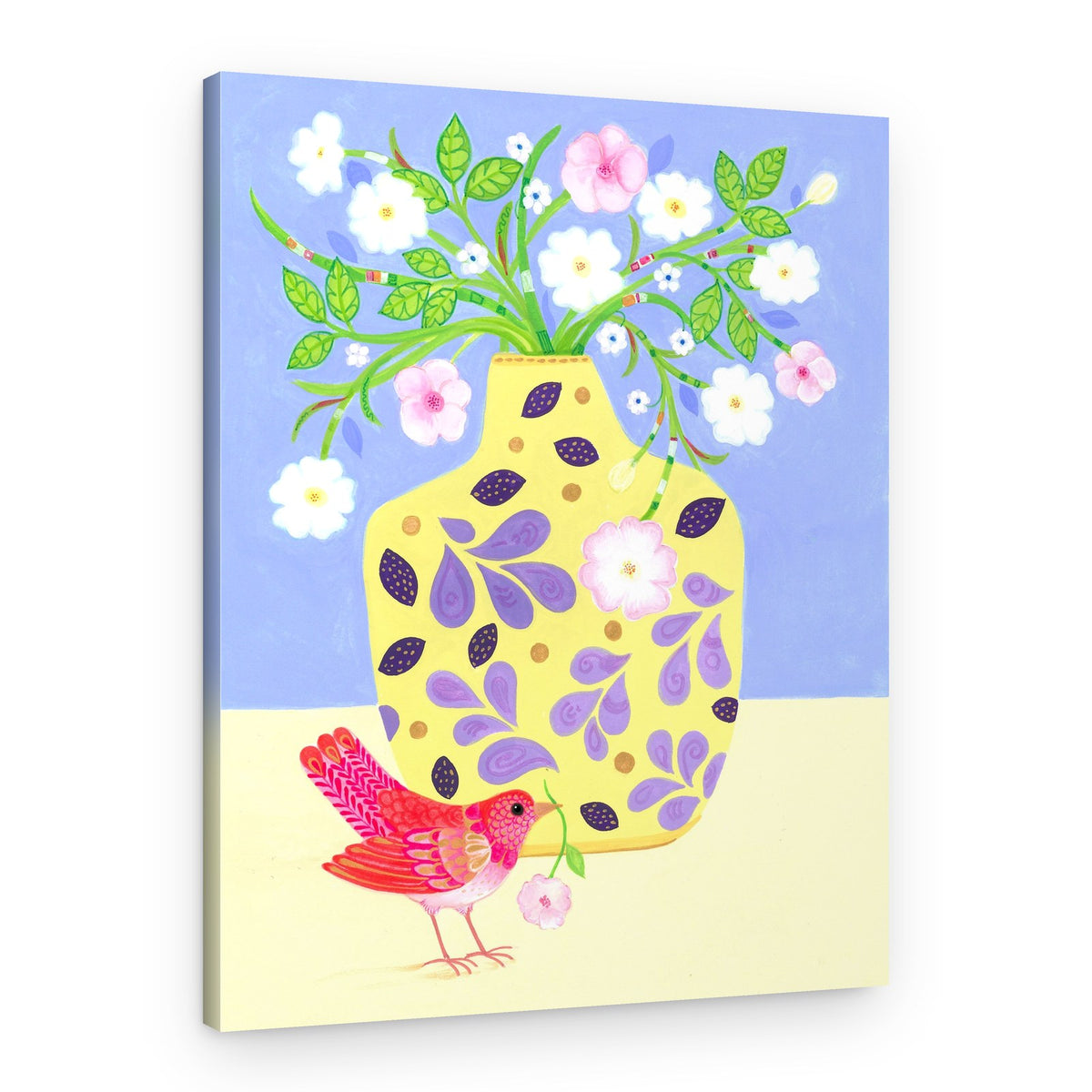 Vase and Tiny Bird – Canvas Print