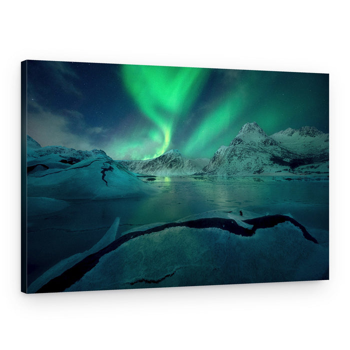 Northern Lights Winter Night – Canvas Print