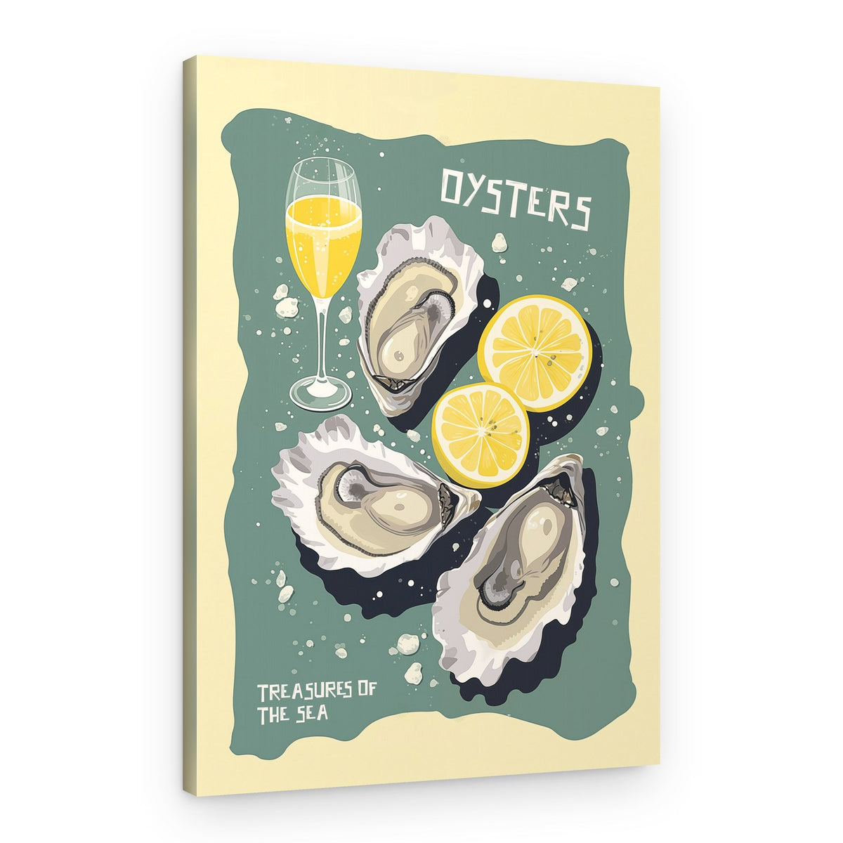 Vintage Oysters and Champagne – Canvas Print
