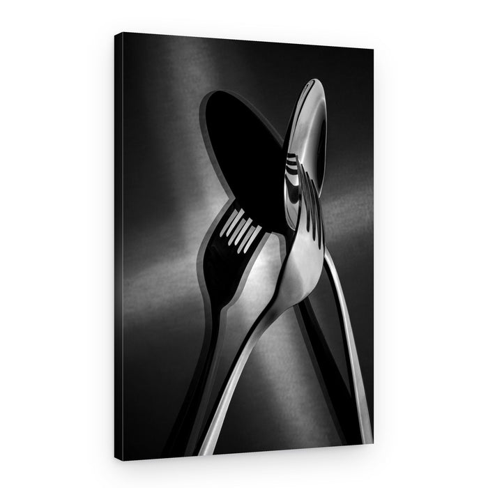 Modern Silverware Crossing – Canvas Print