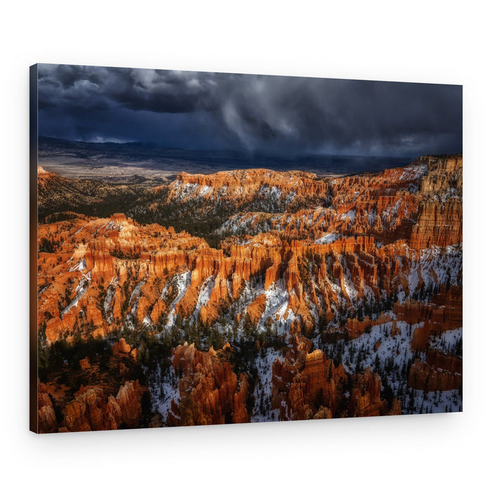 Snowy Canyon Storm – Canvas Print