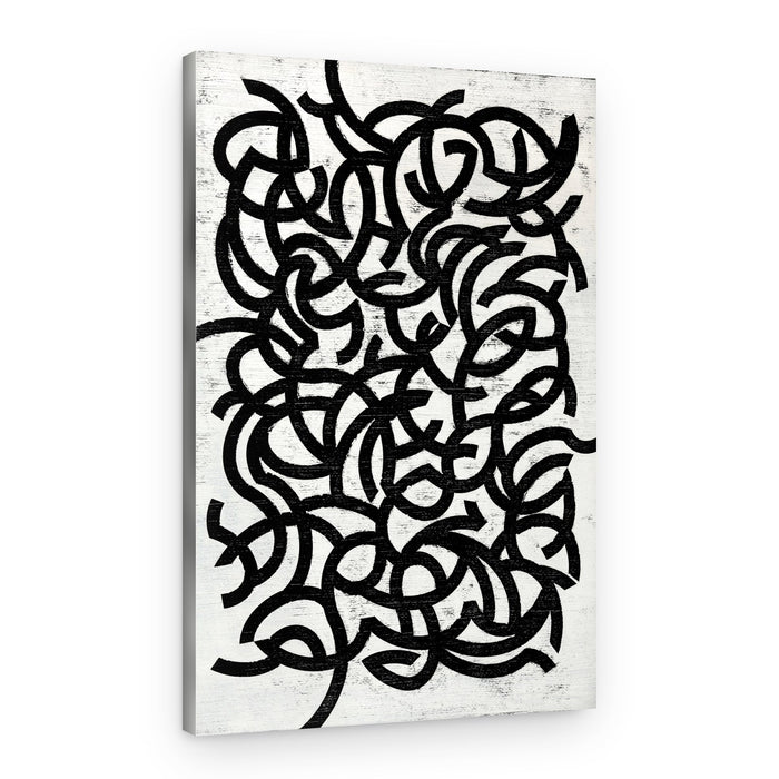 Tangled Black Curves – Canvas Print