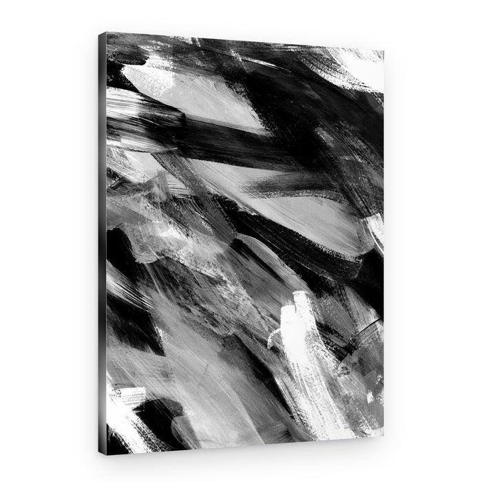 Dynamic Monochrome Strokes – Canvas Print