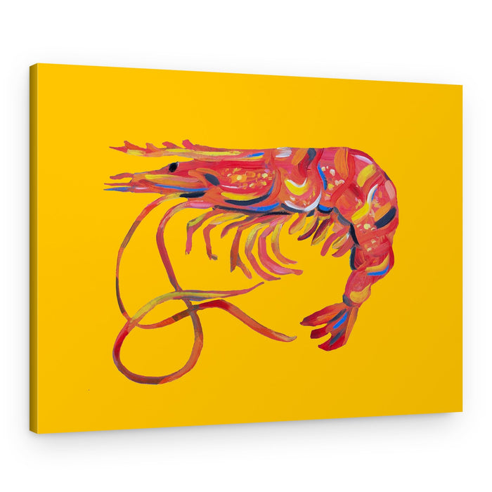Vibrant Red Shrimp – Canvas Print