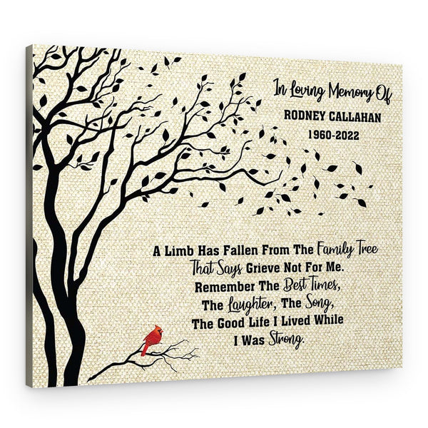 A Limb Has Fallen – Cardinal Memorial Custom Canvas Print