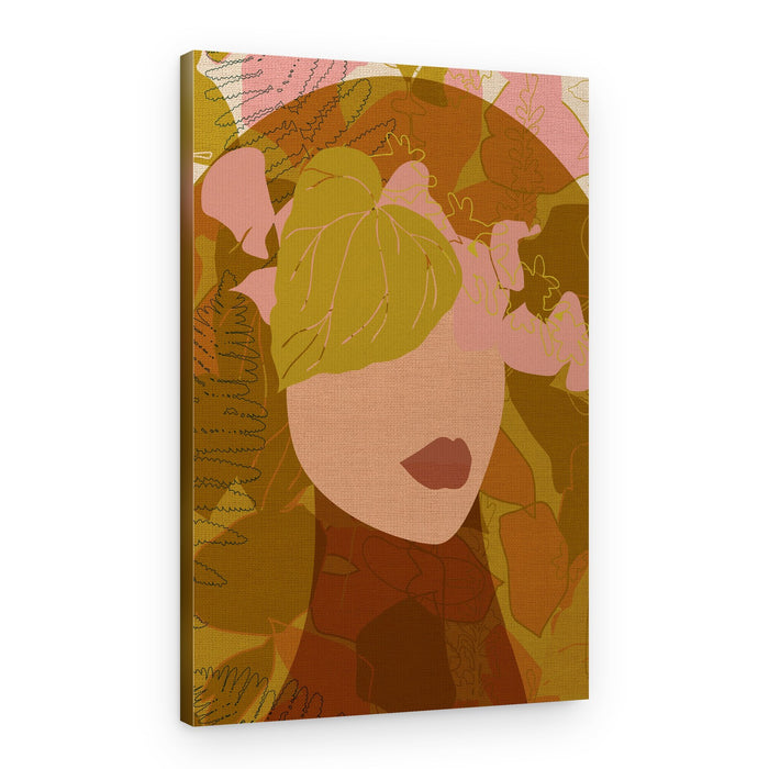 Botanical Woman Portrait – Canvas Print
