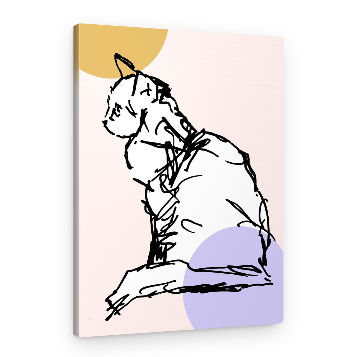 Minimalist Cat Sketch – Canvas Print