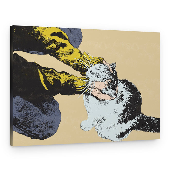 Petting A Happy Cat – Canvas Print