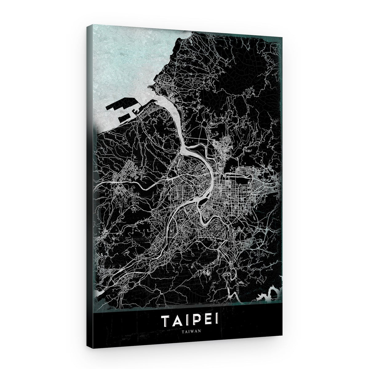 Taipei City Street Map – Canvas Print