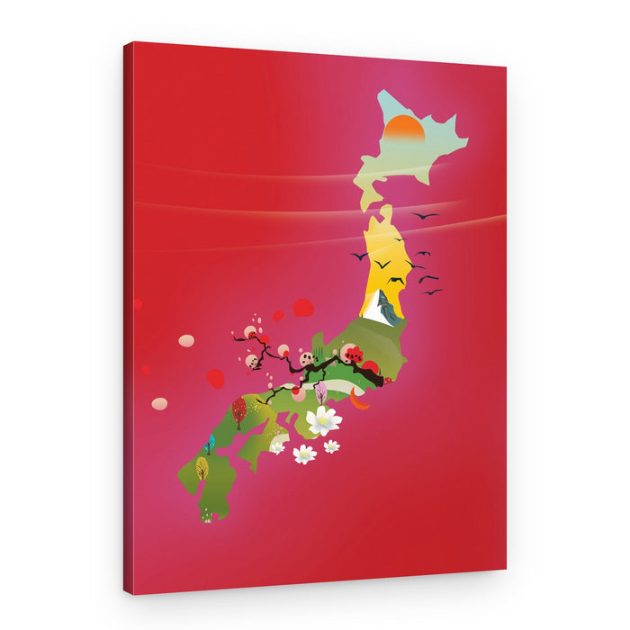 Japan Seasons Map – Canvas Print