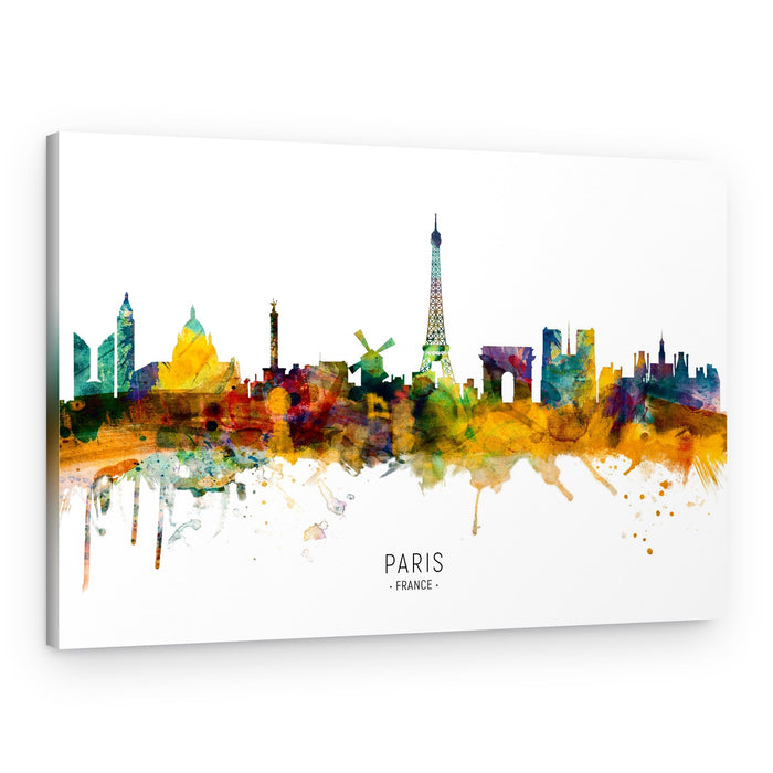 Paris Watercolor Skyline – Canvas Print