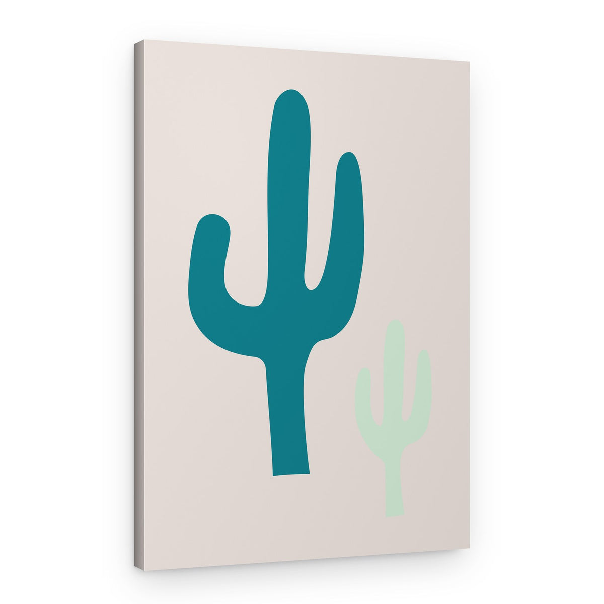 Minimal Cacti Illustration – Canvas Print