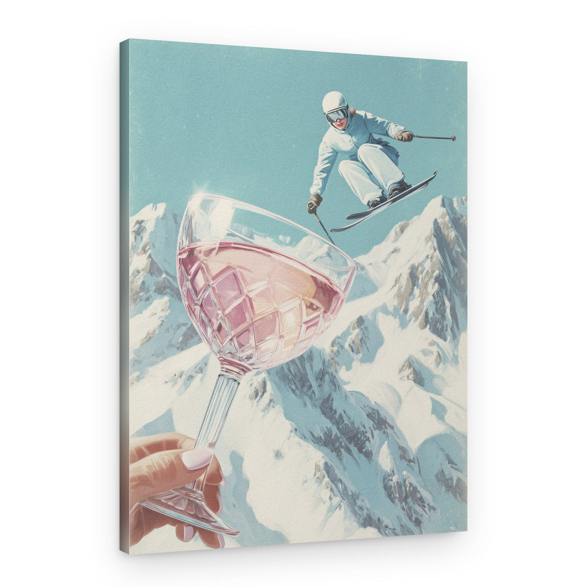 Alpine Skiing Pink Drink – Canvas Print