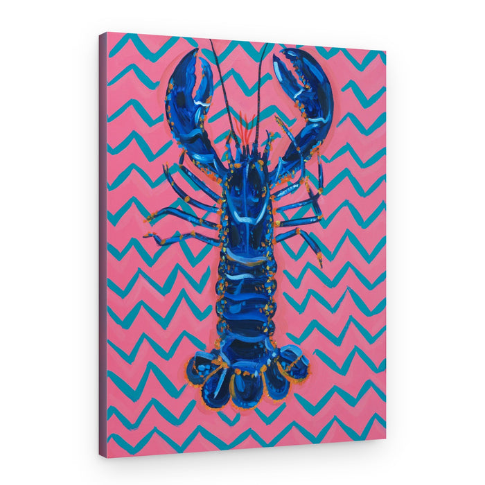 Vibrant Blue Lobster Chevron – Canvas Print