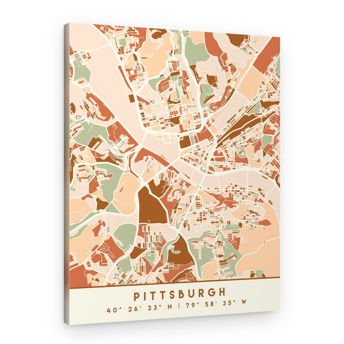 Pittsburgh City Map – Canvas Print