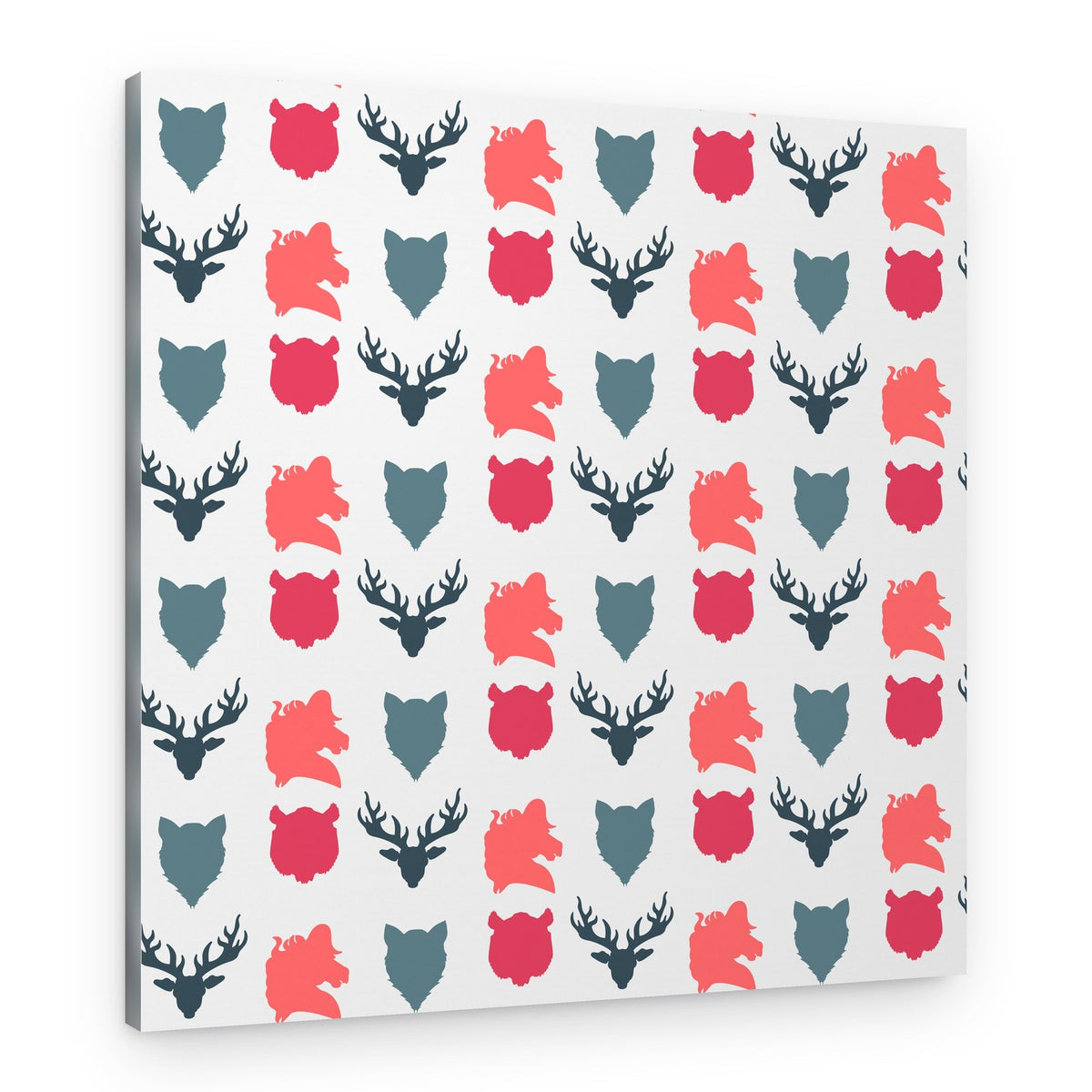 Stylized Woodland Animal Pattern – Canvas Print