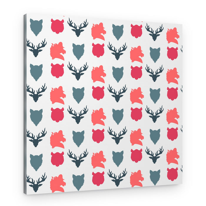 Stylized Woodland Animal Pattern – Canvas Print
