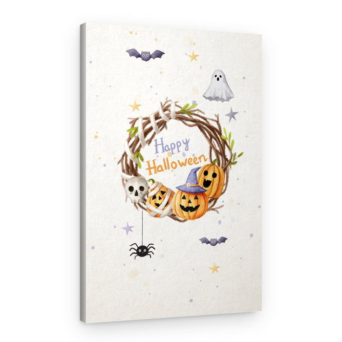 Halloween Wreath Pumpkins – Canvas Print