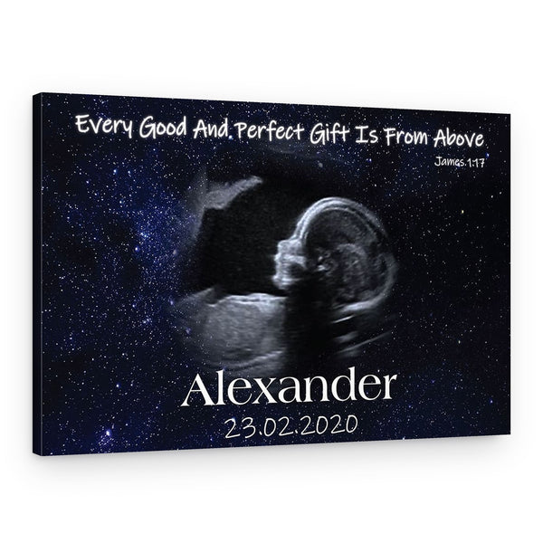 Every Good And Perfect Gift Is From Above Baby Photo Canvas Print