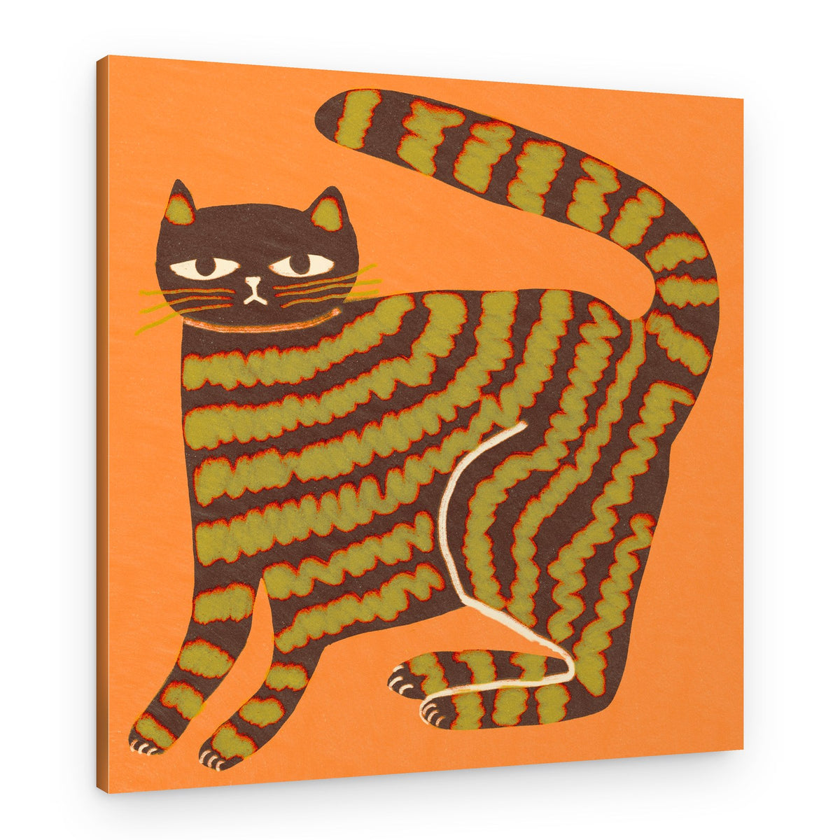 Grumpy Striped Cat – Canvas Print